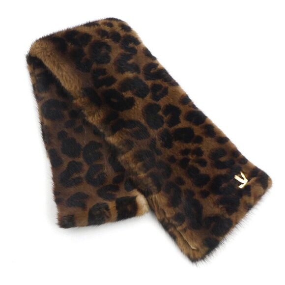 Auth LOUIS VUITTON Muffler Scarf Tippet Brown Fur - Picture 12 of 16